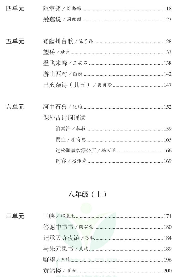 中学生必背古诗文132篇