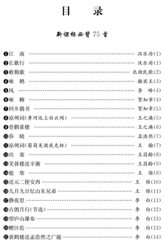 小学语文通关宝典：小学生必背古诗词75+80首